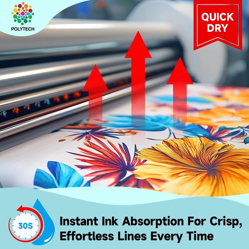 Polytech Sublimation Paper, 8.5x11, 100 Sheets, Heat Transfer Paper for All Sublimiation Blanks, For All Sublimation Printer and Ink, For Tumblers, Magnet Blanks, Ceramic Ornaments, Light T-Shirt,125G - Image 4